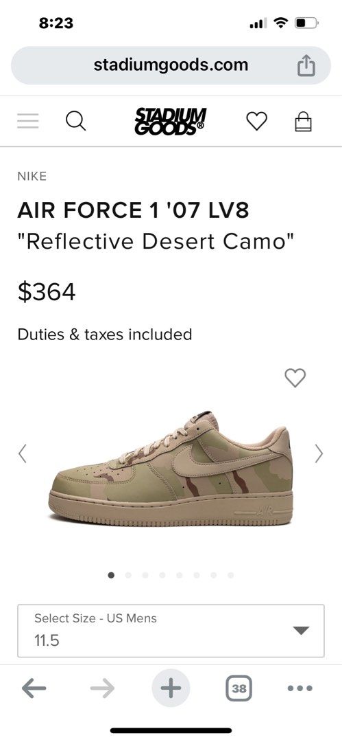 Nike Air Force 1 '07 LV8 Reflective Desert Camo - Stadium Goods