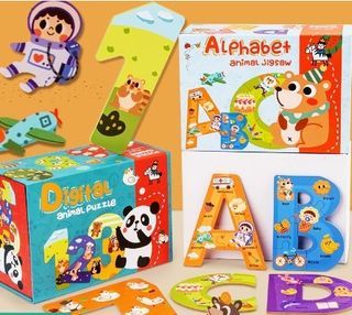 Alphabet Animal Jigsaw/ Number Animal Puzzle Educational Toys