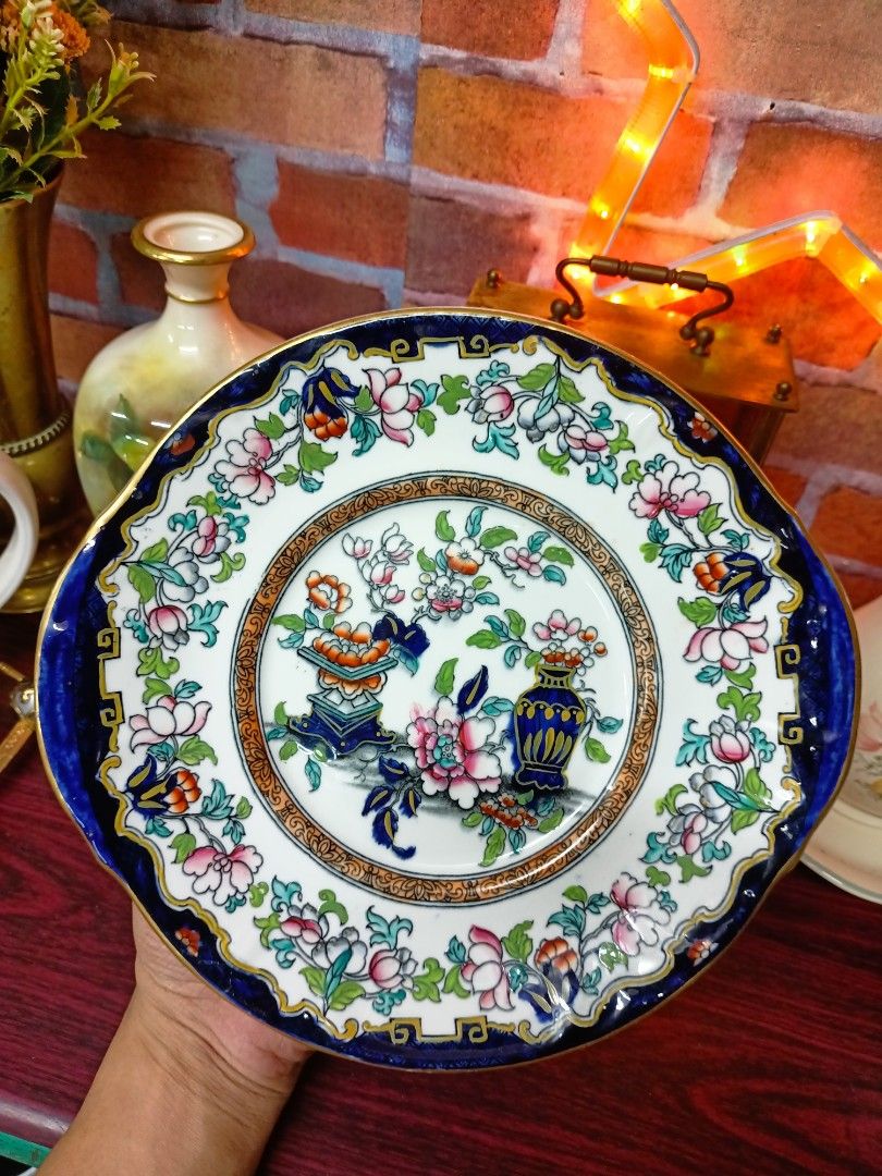 Antique Minton poonah wall decor plate handpainted Furniture