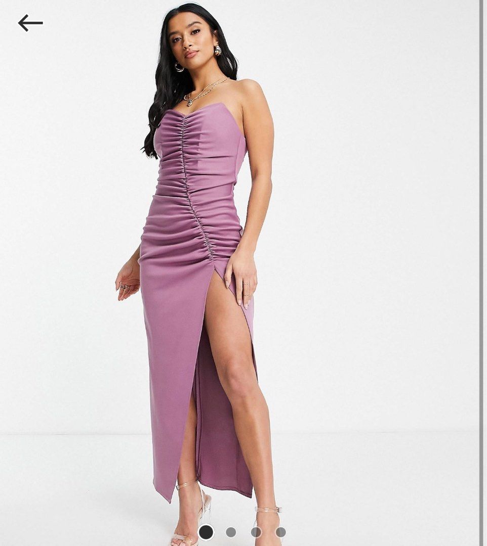 open lace back dress Solara Strapless Midi Dress in Pink Floral