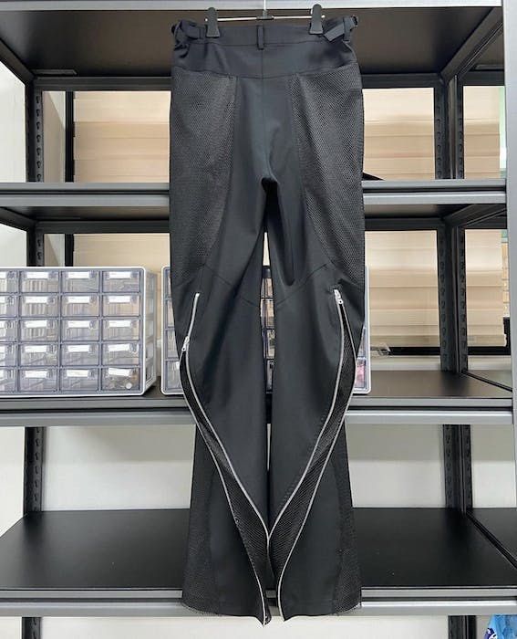 Authentic Cmmawear Backzip Fishnet Trousers Black