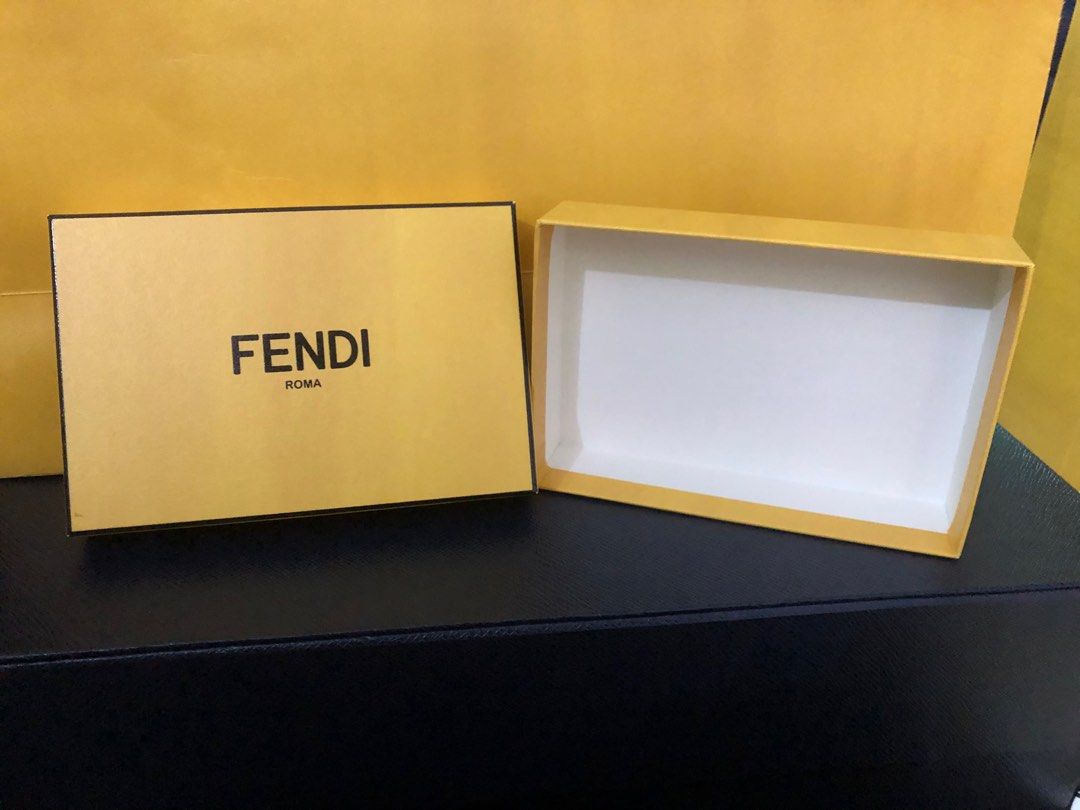 AUTHENTIC FENDI SMALL WALLET BOX (Category: Luxury Bags & Wallets) located in Quezon City. Submitted by box.luxebycheng (Listing ID 1257100556, Image 3). Description: Original Fendi Short Wallet Box 📌 500 each ✅ good condition ✅ BOX ONLY Please remember that you are about to purchase a preloved item. There might be some signs of usage/storage. Refer carefully to the photos provided. Ask for more photos if the provided details does not suffice. �