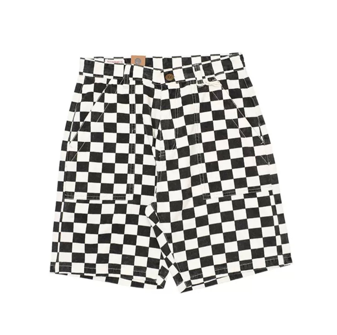 Biker checkered shorts
