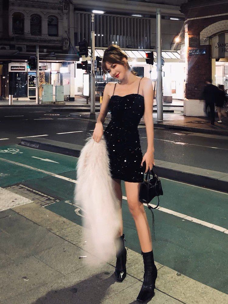 Black and hot sale bling party outfit