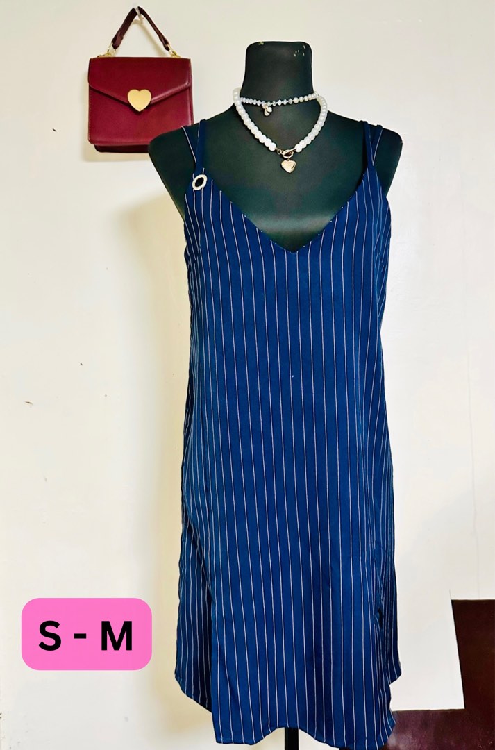 White Ginger Blue Spaghetti Dress main image 1