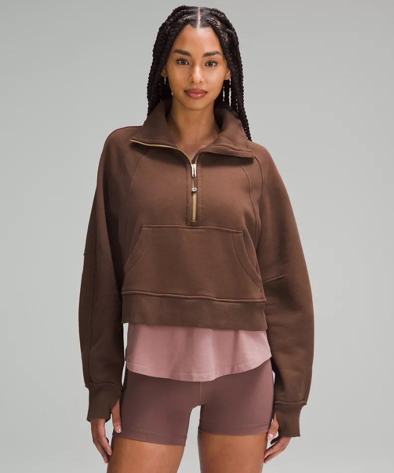 Lululemon scuba full-zip cropped hoodie (trench), Women's Fashion,  Activewear on Carousell