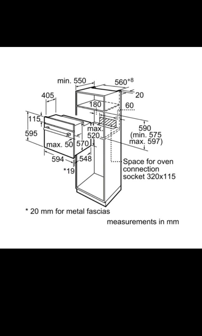 BOSCH BuiltIn Oven HBF114BR0K 66L (warranty till 27feb24), TV & Home