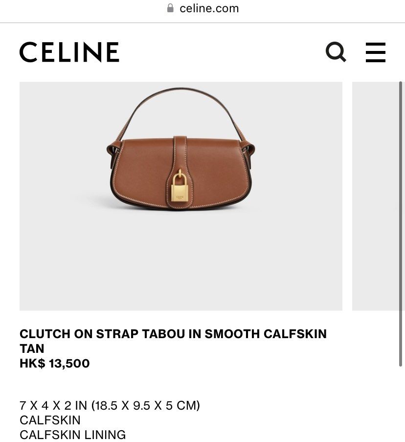 TAN CELINE CLUTCH ON STRAP TABOU BAG (10I593DQ1)