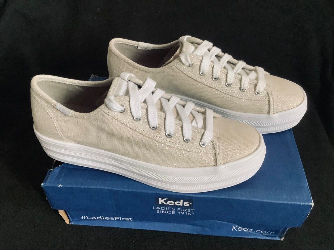 Brand New Original Keds Triple Sole Iridescent Silver Size 5 Women s Fashion Footwear Sneakers on Carousell