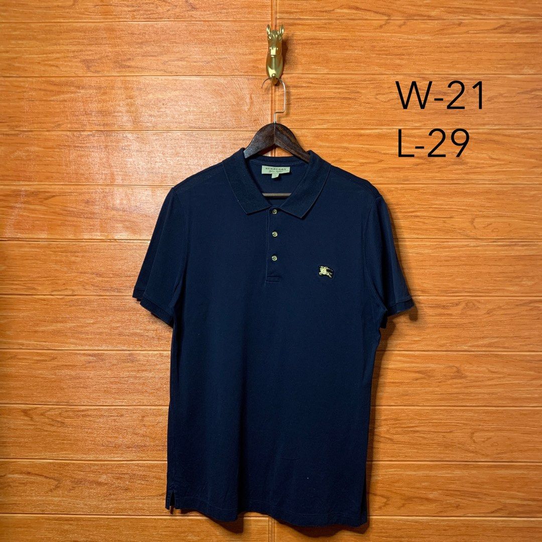 Burberry Mettalic Gold Logo Polo shirt Men s Fashion Tops Sets Tshirts Polo Shirts on Carousell