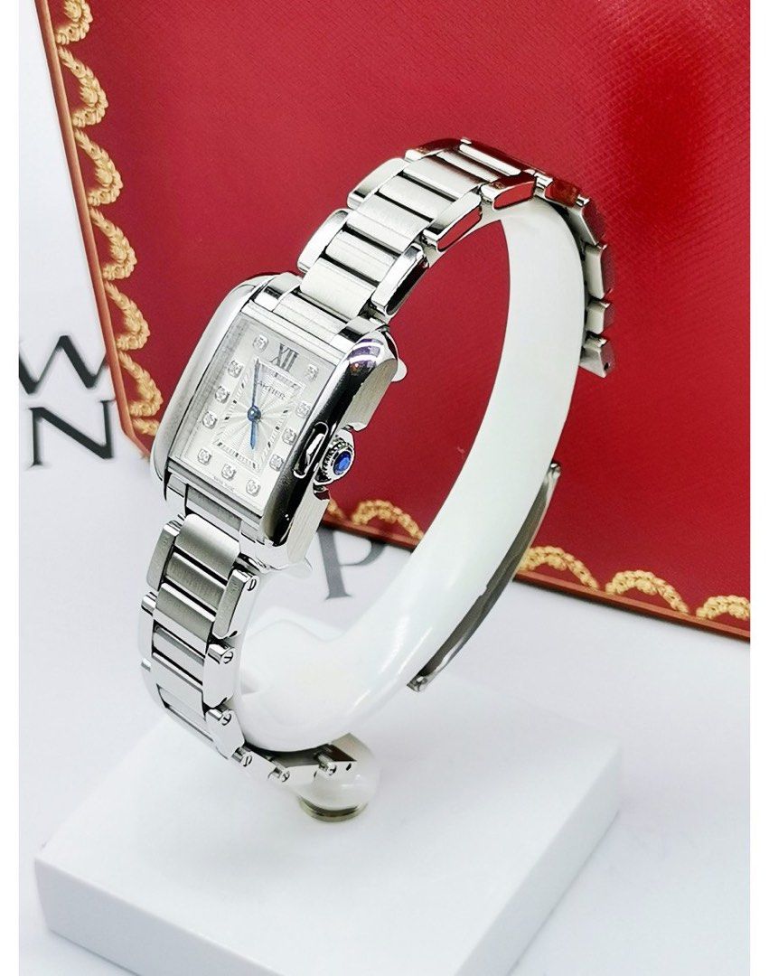 CARTIER TANK ANGLAISE LADY DIAMOND WATCH 29.8 X 39.2MM QUARTZ FULL