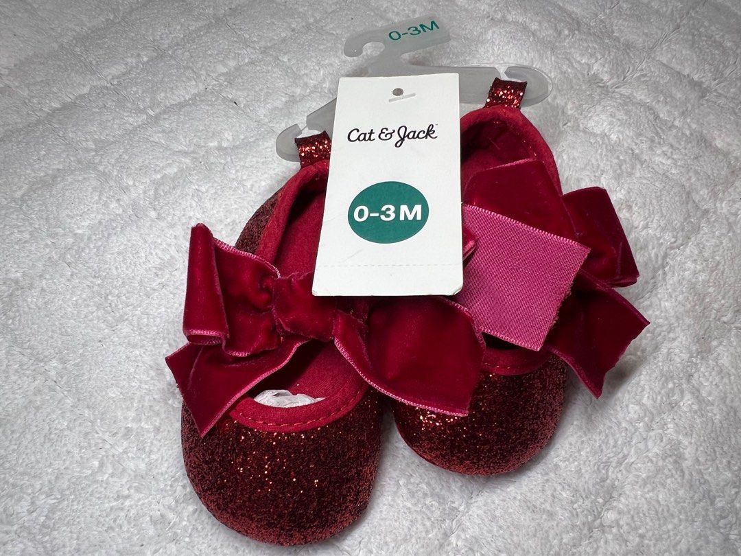 Cat Jack Red Glittery Dress Shoes for Baby Girls Babies Kids