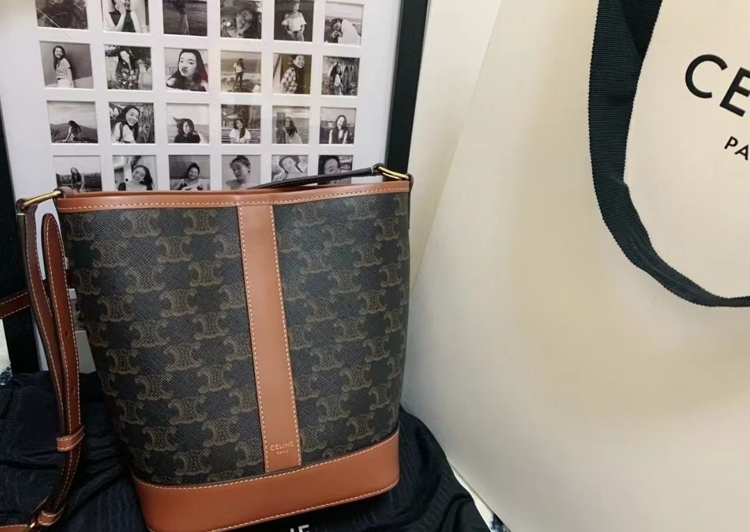 CELINE TRIOMPHE BUCKET BAG, Luxury, Bags & Wallets on Carousell