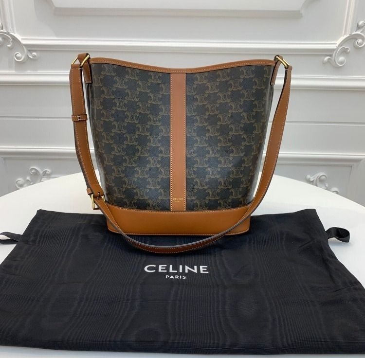 Celine small bucket triomphe canvas, Women's Fashion, Bags & Wallets,  Shoulder Bags on Carousell