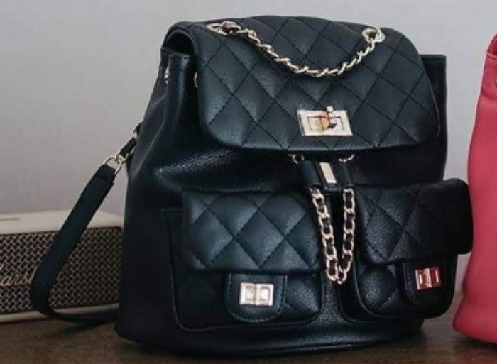 Quilted on sale chain backpack