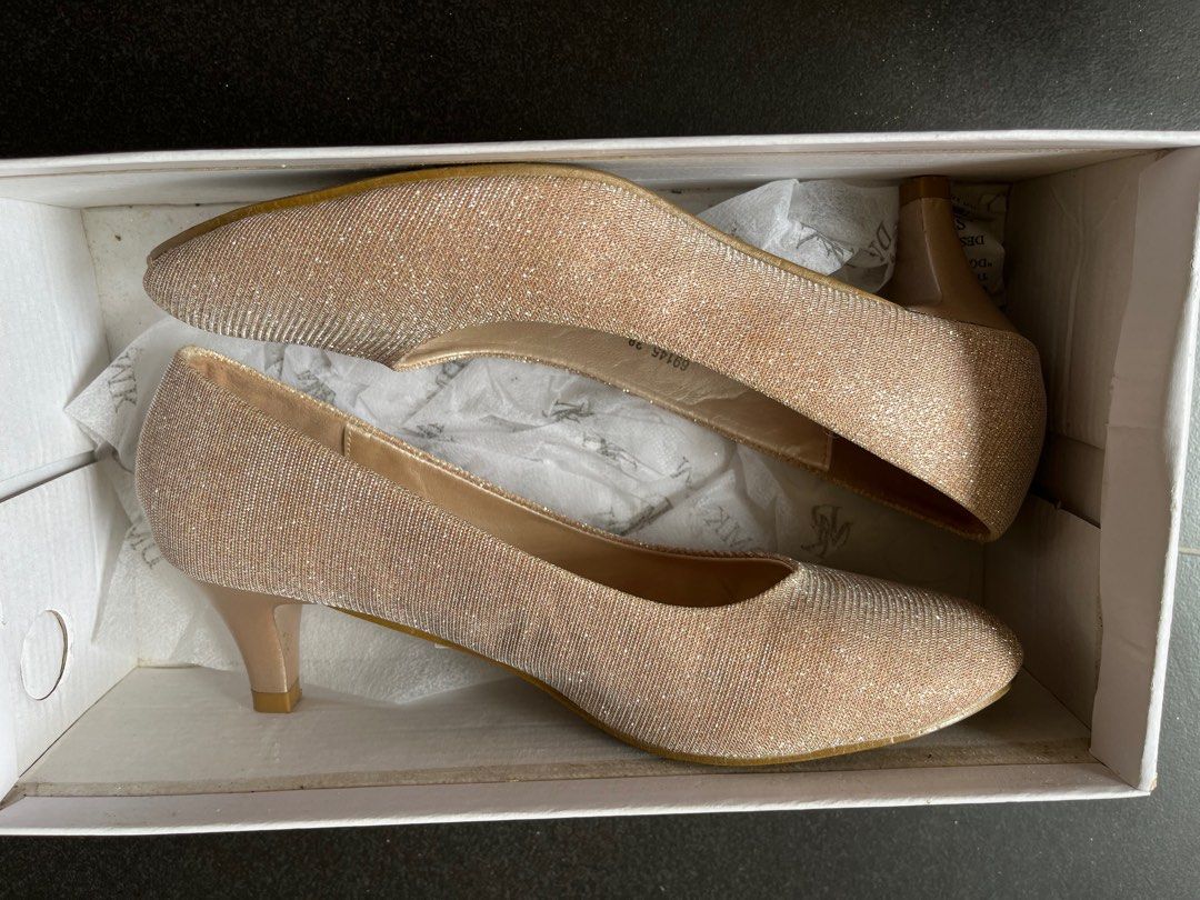 Champagne glitter shoes 38