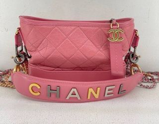 Chanel Gabrielle Medium Pink Tweed Calf, Luxury, Bags & Wallets on Carousell