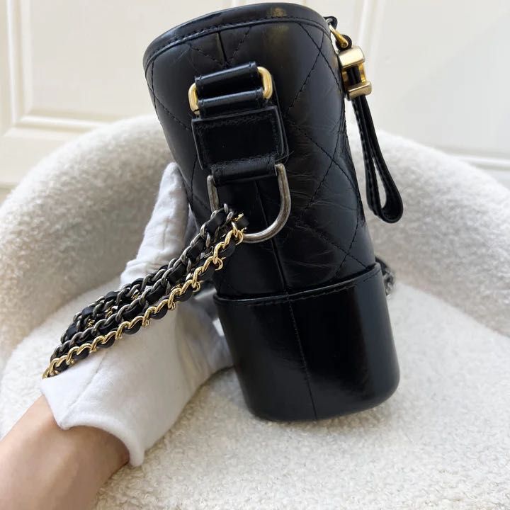 Chanel New Medium Gabrielle Hobo Bag in Black Calfskin and 3-tone