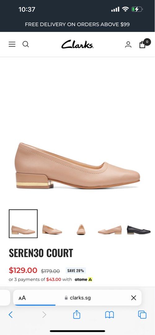 Clarks nude store court shoes