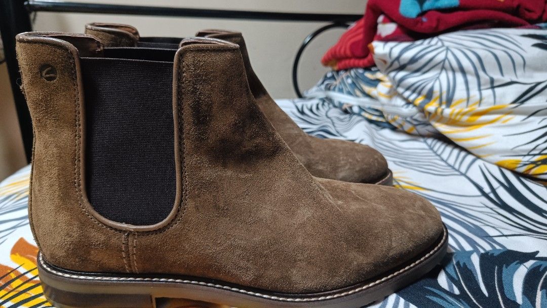 Boots Clarks Men Jaxen Chelsea Taupe Suede | De Schoenenfabriek