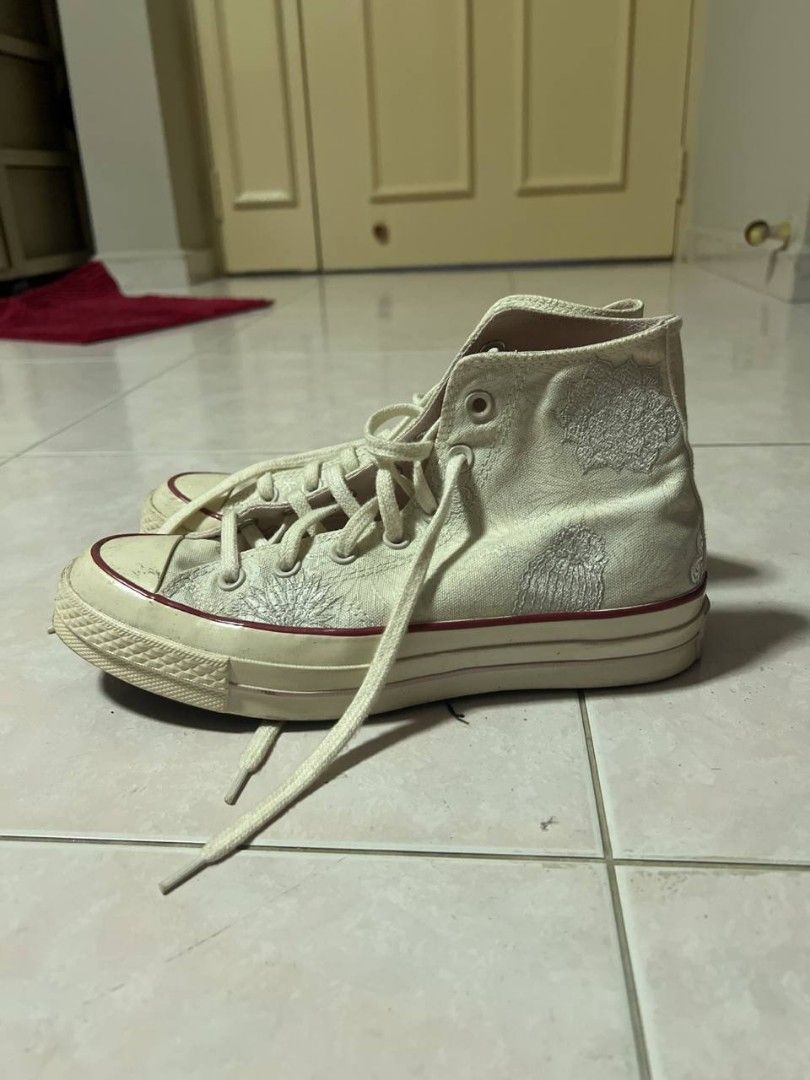 Converse Chuck 70 High Egret Light Bone Embroidery Pattern