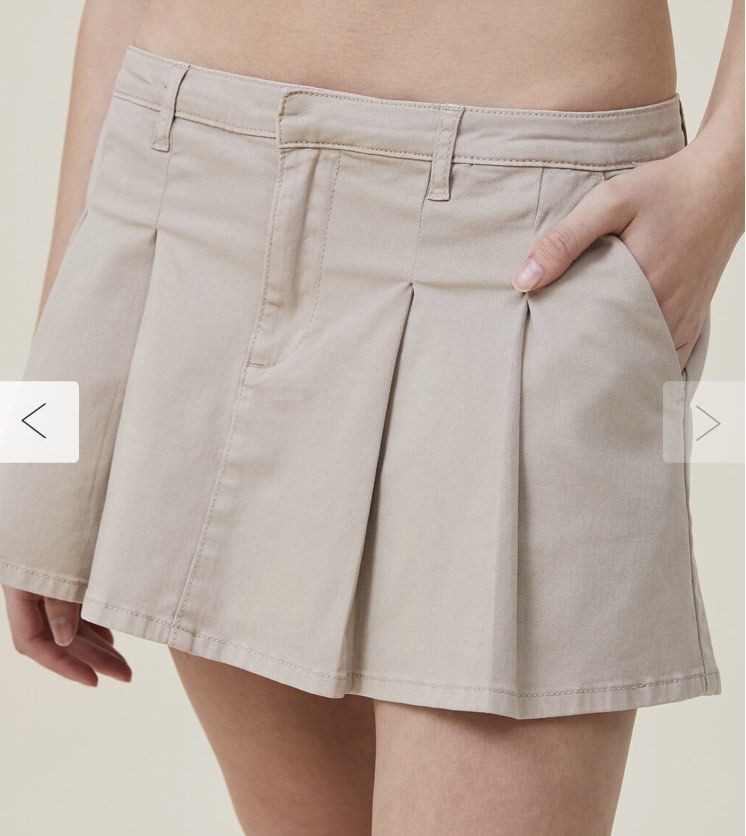 Pleated skirt cotton online on