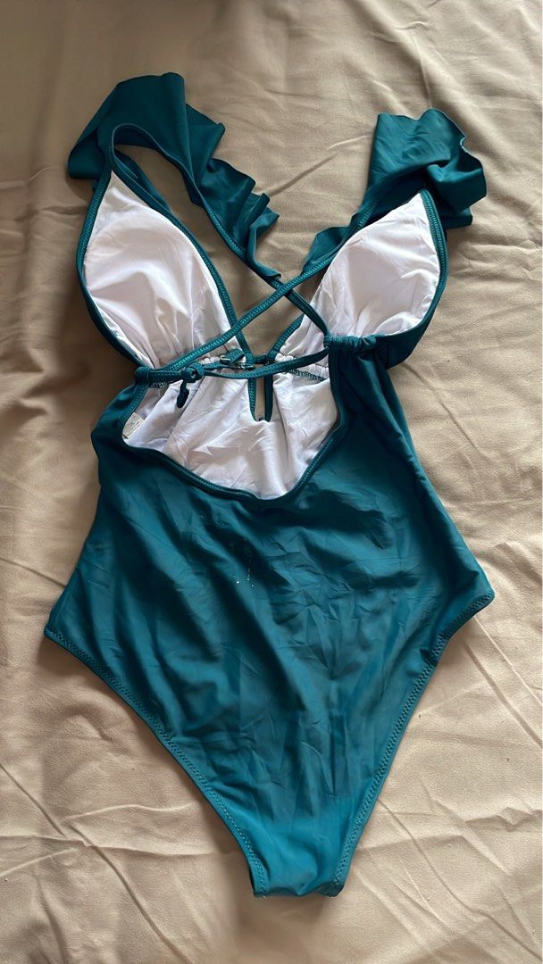 Cupshe teal ruffle bikini shop