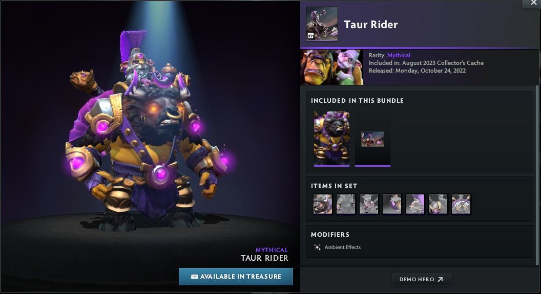 Dota2 Taur Rider Collectors Cache 2023, Video Gaming, Video Game ...