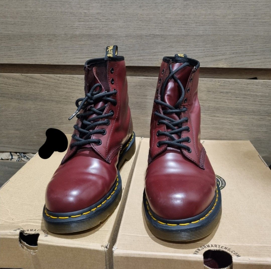 Cherry red 8 hole doc martens hot sale
