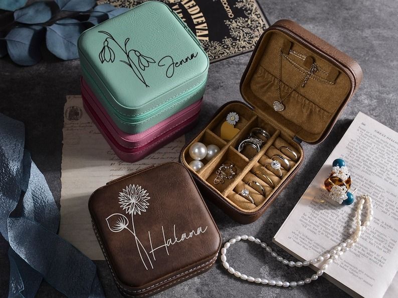 Monogrammed Travel Jewelry Box - Personalized Brides