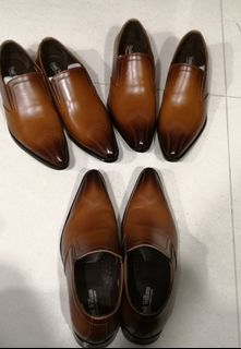 LOUIS VUITTON Loafers 39 BLK Cowhide Chess Line Loafers