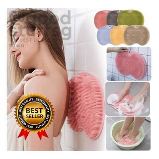 [FREE 🚚] With Suction Cup Massage Pad Lazy Artifact Bathroom Gadgets Anti-Slip Soft Shower Foot Massage Mat Silicone Scrub Back Bath