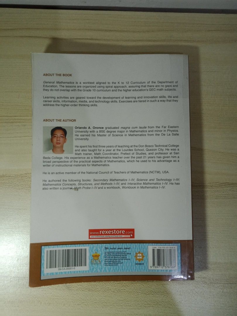 General Mathematics, First Edition (Category: Textbooks) located in Antipolo. Submitted by alyssa_g (Listing ID 1257087754, Image 3). Description: > rfs: decluttering > book was just kept in a box > may have writings (underlines, highlights, answers, and notes) > ONCE OFFER IS ACCEPTED, CONSIDERED AS SOLD (cancellation fee = 50% of the item/s) 🧚Feel free to send a message for more inquiries!.
