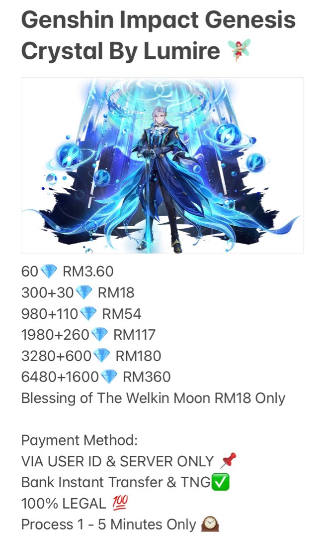 Genshin Impact  3280 + 600 Genesis Crystals