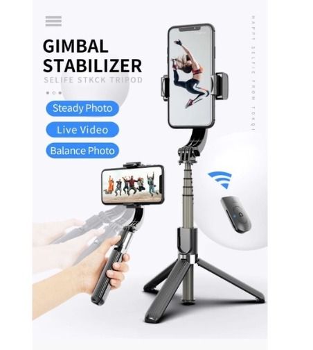 Gimbal Stabilizer with Selfie Stick for iPhone: Portable Handheld Gimble  with Tripod & Remote for Cell Phone Camera & Samsung Android Smartphone  Recording Video & Vlogging on Tiktok &  : 