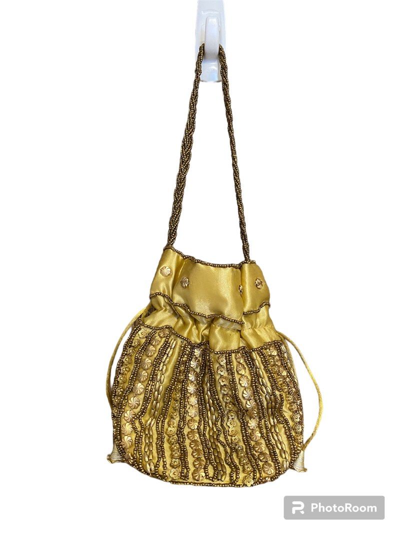 Tweed Bucket Bag with Gold Buckle