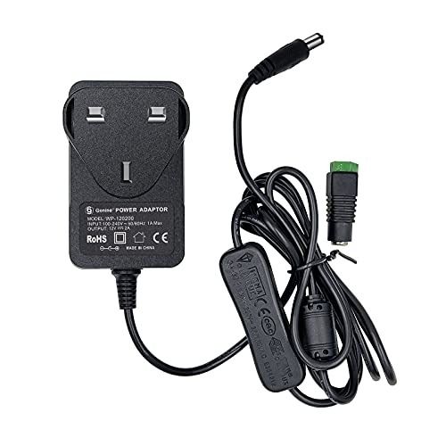 Gonine 12V 2A 24W Power Supply AC Adapter with Inline On/Off Switch, AC ...