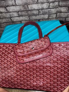 GOYARD Coated Canvas Calfskin Leather Plumet Wallet Clutch Crossbody Bag  Blue W1