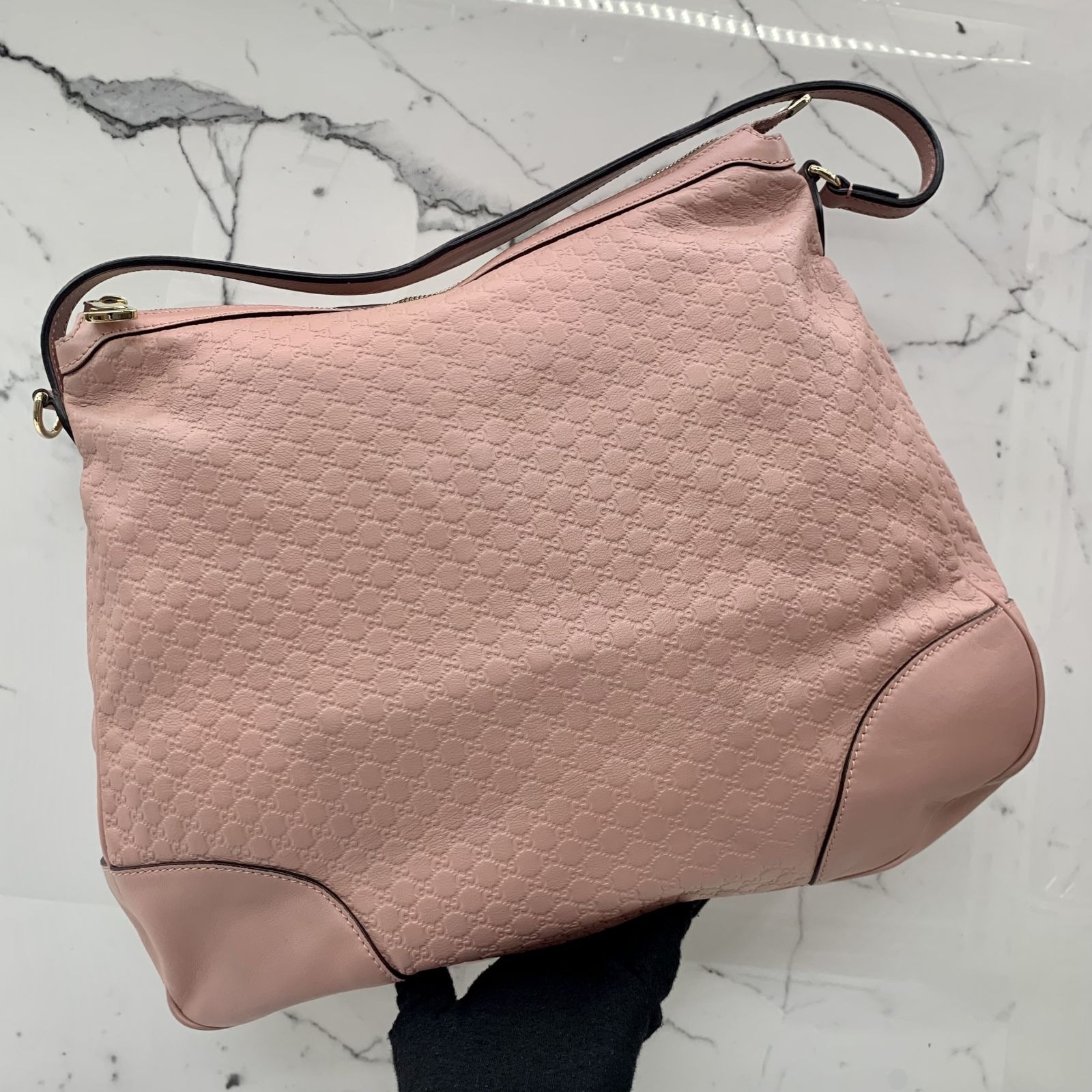 GUCCI 449244 GG PINK LEATHER SHOULDER BAG 237030908 KM Luxury Bags Wallets on Carousell