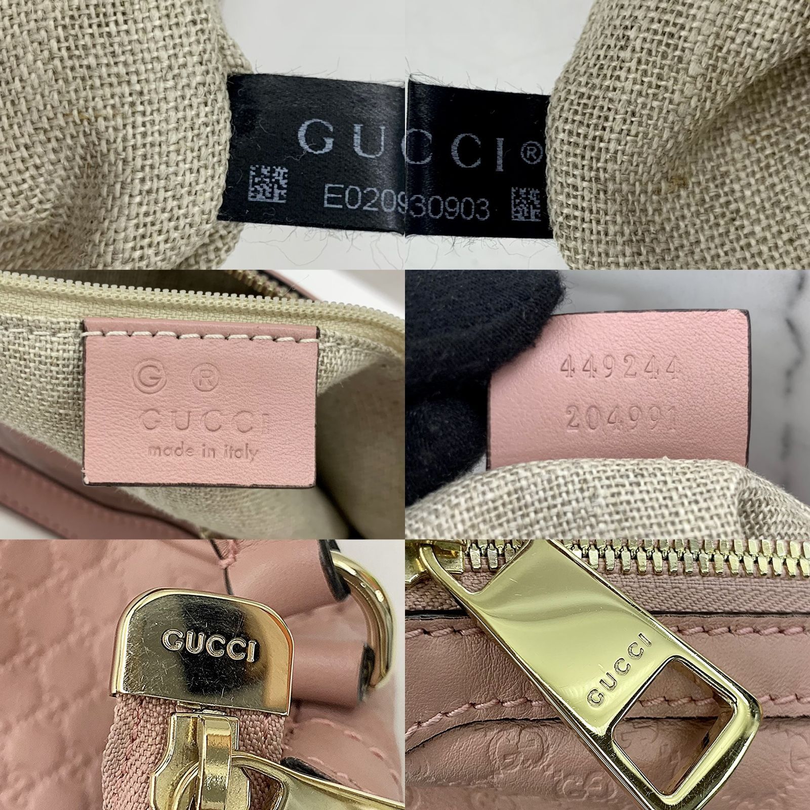 GUCCI 449244 GG PINK LEATHER SHOULDER BAG 237030908 KM