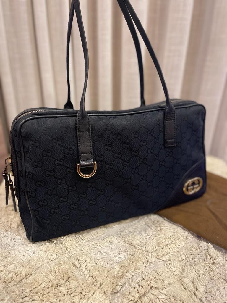 Gucci black canvas bag sale