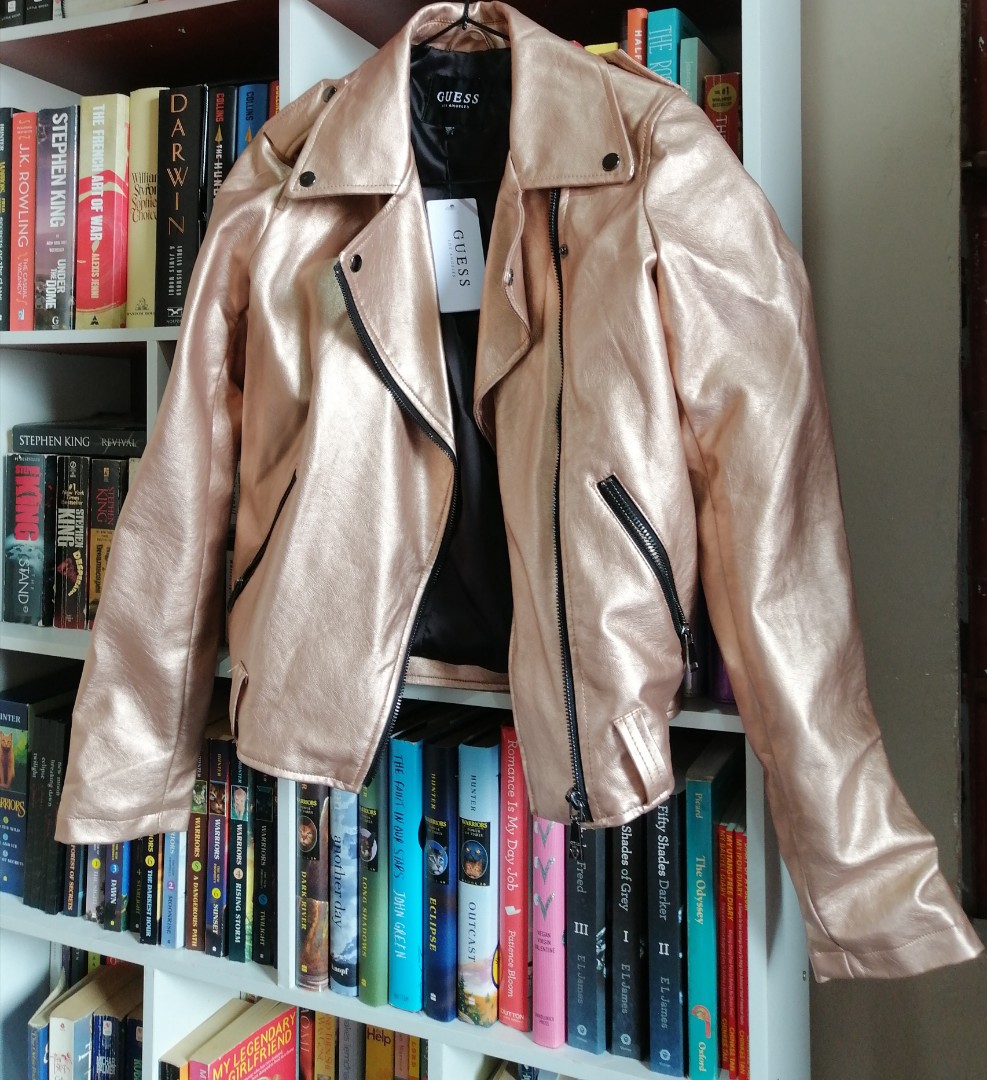 Guess Leather Jacket, Women's Fashion, Coats, Jackets and Outerwear on ...