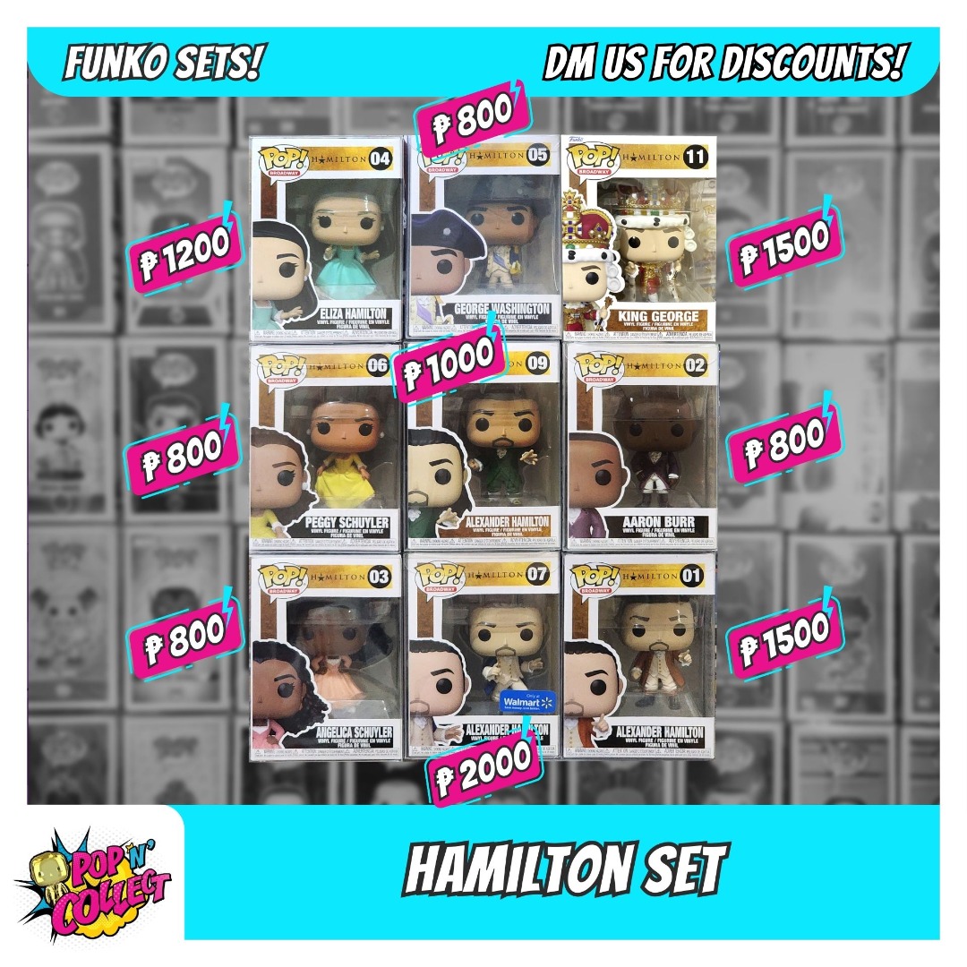 Hamilton Funko Set Washington 05, Aaron Burr 02, Alexander