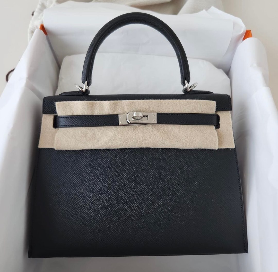 Hermes Kelly 25 Bleu Electrique Epsom, Luxury, Bags & Wallets on Carousell