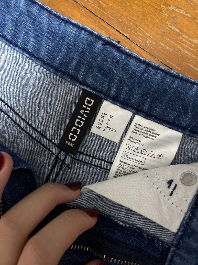 H and m a line denim skirt online