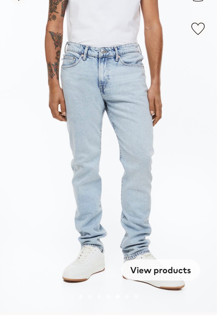 Men - Blue Straight Regular Jeans - Size: 31/34 - H&M
