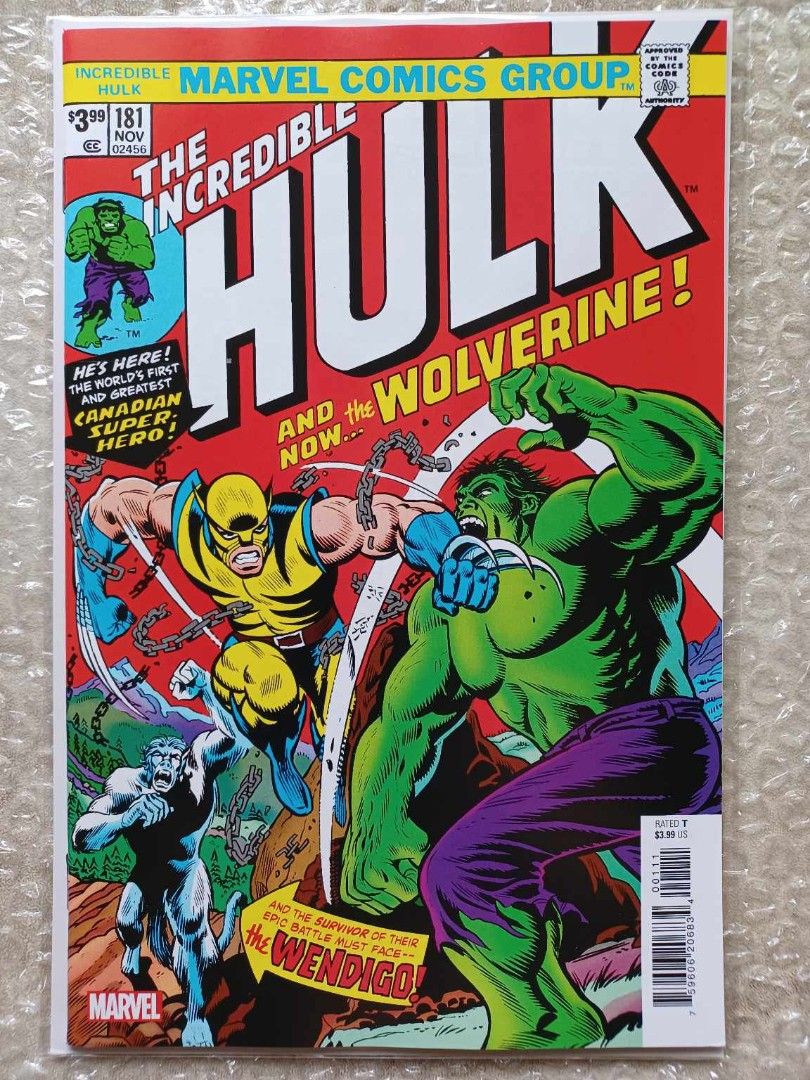 Hulk 181 Wolverine 1st Appearance Facsimile, Hobbies & Toys, Books ...