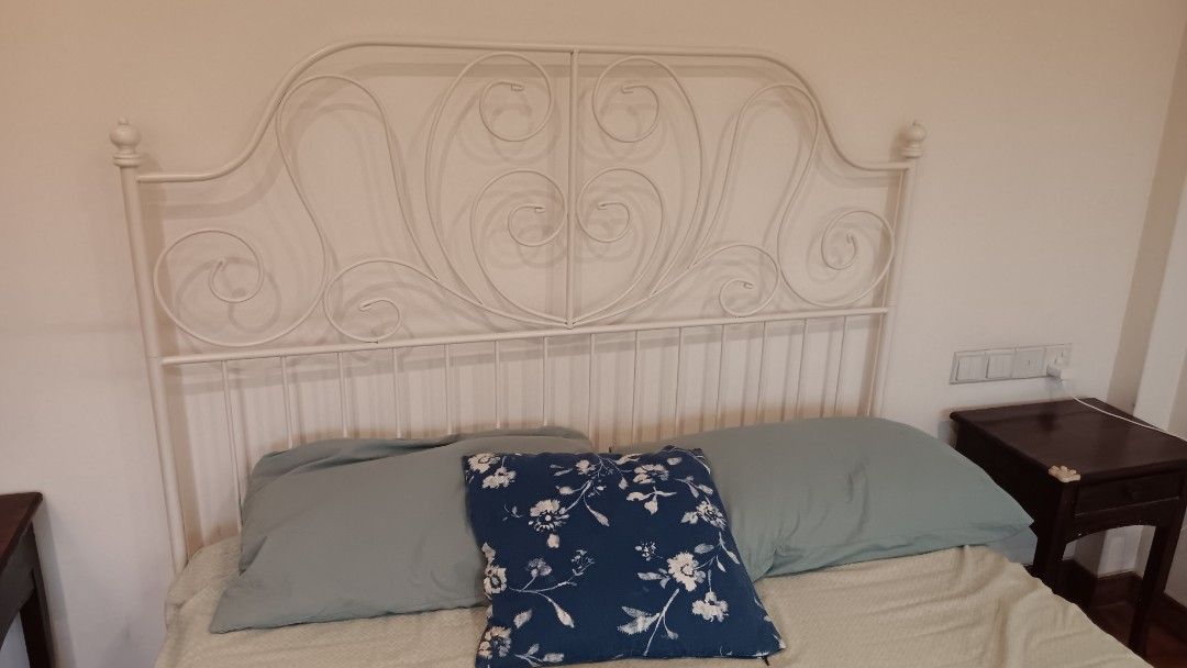 IKEA BED FRAME (LEIRVIK) & MATTRESS (SULTAN ELSFJORDLATEX), Furniture