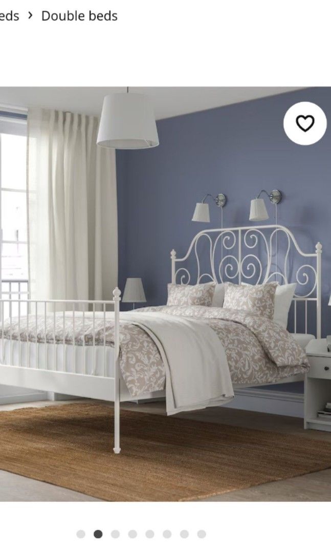 IKEA BED FRAME (LEIRVIK) & MATTRESS (SULTAN ELSFJORDLATEX), Furniture