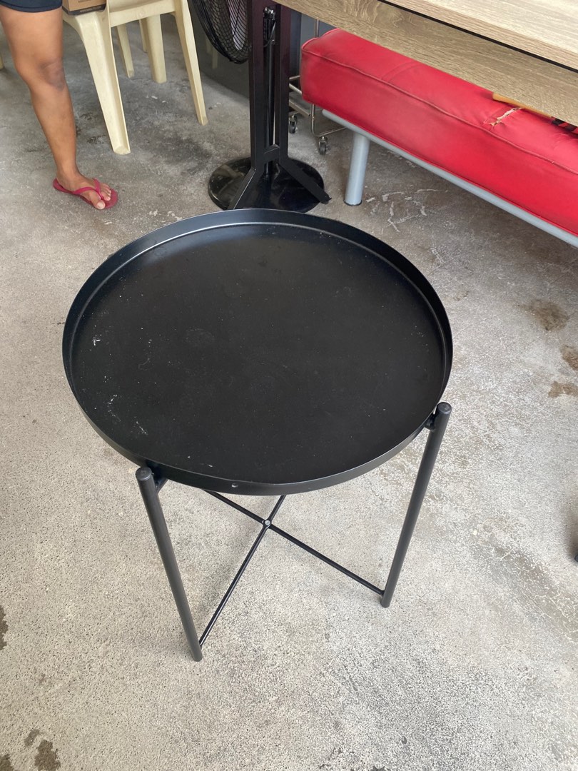 Ikea side table black round Better Living Parañaque, Furniture & Home